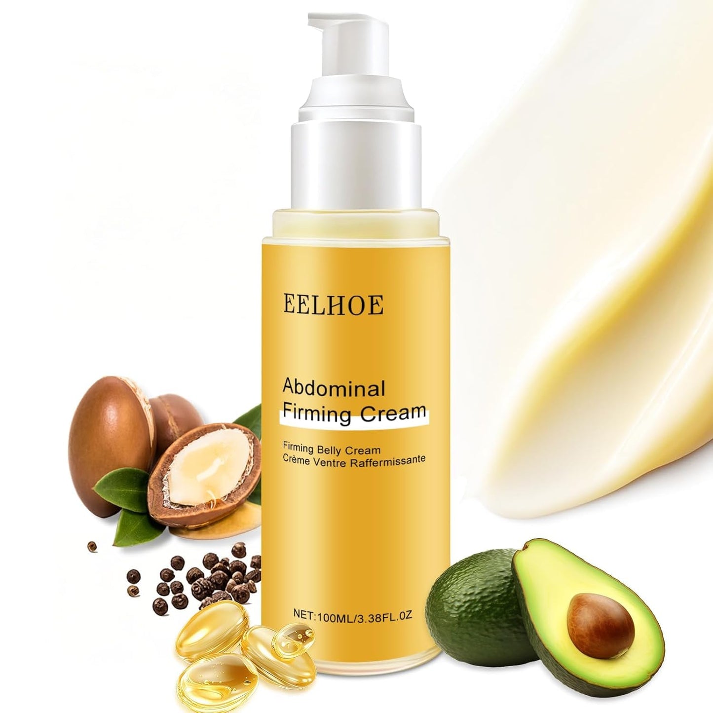 B Flat Belly Firming Cream, Cellulite Belly Cream, Skin Tightening Creams for Cellulite for Stomach Mark & Thighs & Butt, Moisturizing Lifting Body Lotion for Women and Men - 3.38 Fl OzF