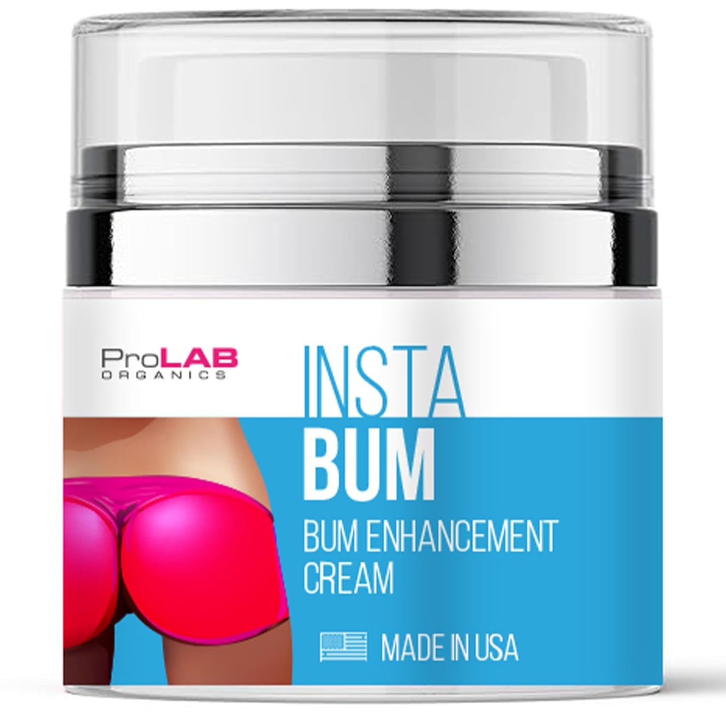 InstaBum Butt Enhancement Cream – Butt Lift and Firming for a Bigger, Rounder, Perkier Bum – Brazilian Booty Growth Cream with Voluplus, Maca, Wild Yam, and Gotu Kola – Made in USA