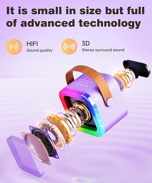 Mini Karaoke Machine Speaker for Kids Adults